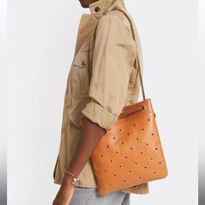 Clare V Delphine Cuoio Leather Shoulder Bag w/ Grommets (including dust bag).